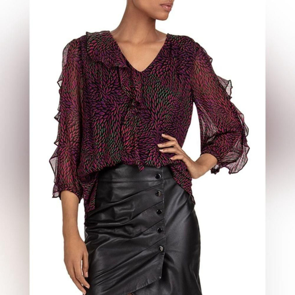 ba&sh | Genny Ruffled Georgette Top - Picture 14 of 15